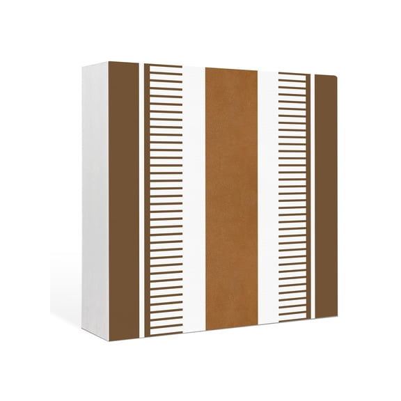 Wood Box Sign Bohemian Brown Stripe Square Boxes Sgin Desk Decor Decorative Wood Block Plaque Boho Style Wooden Signs for Home Tabletop Shelf Wall Office Room Table Decorations Gifts 6"x6"