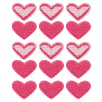 Uxcell Heart Shaped Patches Rose Pink Embroidered Sew on Love Applique Patches 15 Pack Rose Red
