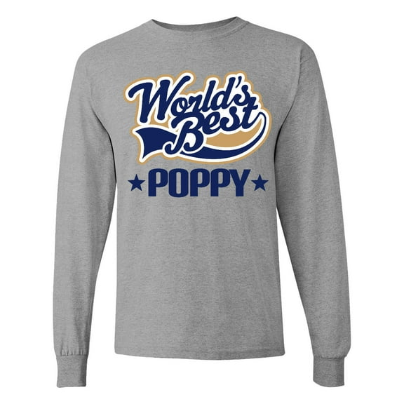 Inktastic Worlds Best Poppy Grandpa Long Sleeve T-Shirt