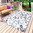 thumbnail image 4 of Outdoor Rug 3x5 ft Navy Leaves Outdoor Large Area Rug Non Slip Rubber Blue Leaf Branches Plants Front Door Mat RV Rug Camping Carpet Patio Outdoor Rugs for Backyard Balcony Deck Porch Indoor, 4 of 9