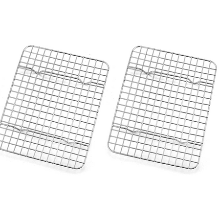 

Mini Cooling Racks Set of 2 Topboutique Stainless Steel Small Wire Oven Rack for Baking Cooking Roasting 22 x15.9x1.5cm Cake Cookie Rack Fit Sheet Pan Healthy & Rustproof Dishwasher Safe