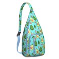 thumbnail image 1 of Cute Avocado Sling Backpack - Playful Kawaii Illustration, Multi-Functional Shoulder Bag, 1 of 4