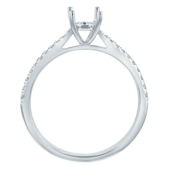 14K White Gold 1/7 ct. White Diamonds Semi-Mount Engagement Ring by Hollywood Hills Jewelers