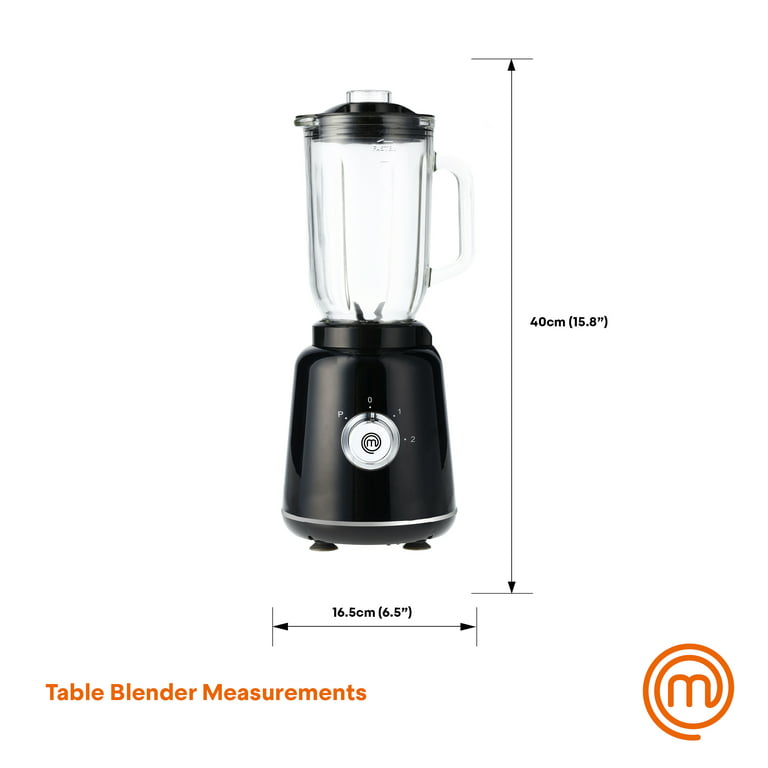 Masterchef Table Blender, 400W 1.1-qt Glass Jug Smoothie Maker, Black