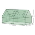 thumbnail image 3 of Outsunny 6' x 3' x 3' Mini Greenhouse with 2 PE/Plastic Covers, Dark Green, 3 of 10