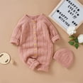 thumbnail image 4 of Otqutp Toddler Clothes Set for Party Boy Girl Solid Knitted Sweater Baby Jumpsuit Romper Cotton Caps Outfits Sets Elastic Waist 2PCS Fall Winter Clothes, 4 of 9