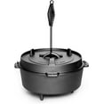 thumbnail image 3 of Pre-Seasoned Cast Iron Dutch Oven With Skillet Lid, 4.5 Quart Outdoor Camping Deep Pot for Cooking BBQ Baking Campfire, 3 of 4