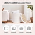 thumbnail image 4 of PINPLUS Pouf Rond de Rangement Repose-Pieds Tabouret avec Plateau en Velours Sherpa Pouf Pliant de Rangement, Repose-Pieds en Bouclé pour Salon, B, 4 of 7