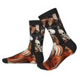 thumbnail image 2 of Pofeuu Whimsical Halloween Skeletons Print Crew Socks, Adult Running Hiking Socks for Youth and Adult, 2 of 7