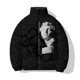 thumbnail image 5 of Ropa de invierno para hombre, parka vintage con estampado escultural, prendas de algodón, ropa holgada de algodón, chaqueta informal para hombre, chaquetas, abrigos, 5 of 5