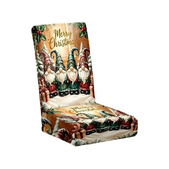 Leodye 1PCS Housse de Chaise de Noël 1 Pce Protecteur de Chaise de Table à Manger de Noël Housse de Chaise Élastique Lavable Convient pour Restaurant Hôtel Fête Mariage-25.6x19.7 Po