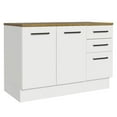 thumbnail image 1 of Madesa Hazel Kitchen Armoire de Base de Buffet de Rangement avec Pieds Réglables Portes en Dalle de Bois d'Ingénierie de 47 Pouces Fini Peint Montage au Sol Base Amovible - Blanc, 1 of 7