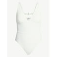 thumbnail image 2 of Time and Tru Women's and Women’s Plus Ribbed Plunge One-Piece Swimsuit, Sizes XS-3X, 2 of 5