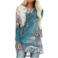 thumbnail image 2 of BEFOKA Long Tunics Shirts Wear with Leggings Long Sleeve Graphic TShirt Cute Print Basic Blouse Tees Top Sweatshirt Gifts Pullover Top 2025 Going Out Tops Fall Holiday Outfits Loose Fits, 2 of 5