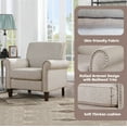 thumbnail image 3 of TrumanPick Mid-Century Accent Chair Single Sofa Reading Chairs Comfy Arm Chair Living Room Lounge Chiar, Beige, 3 of 7