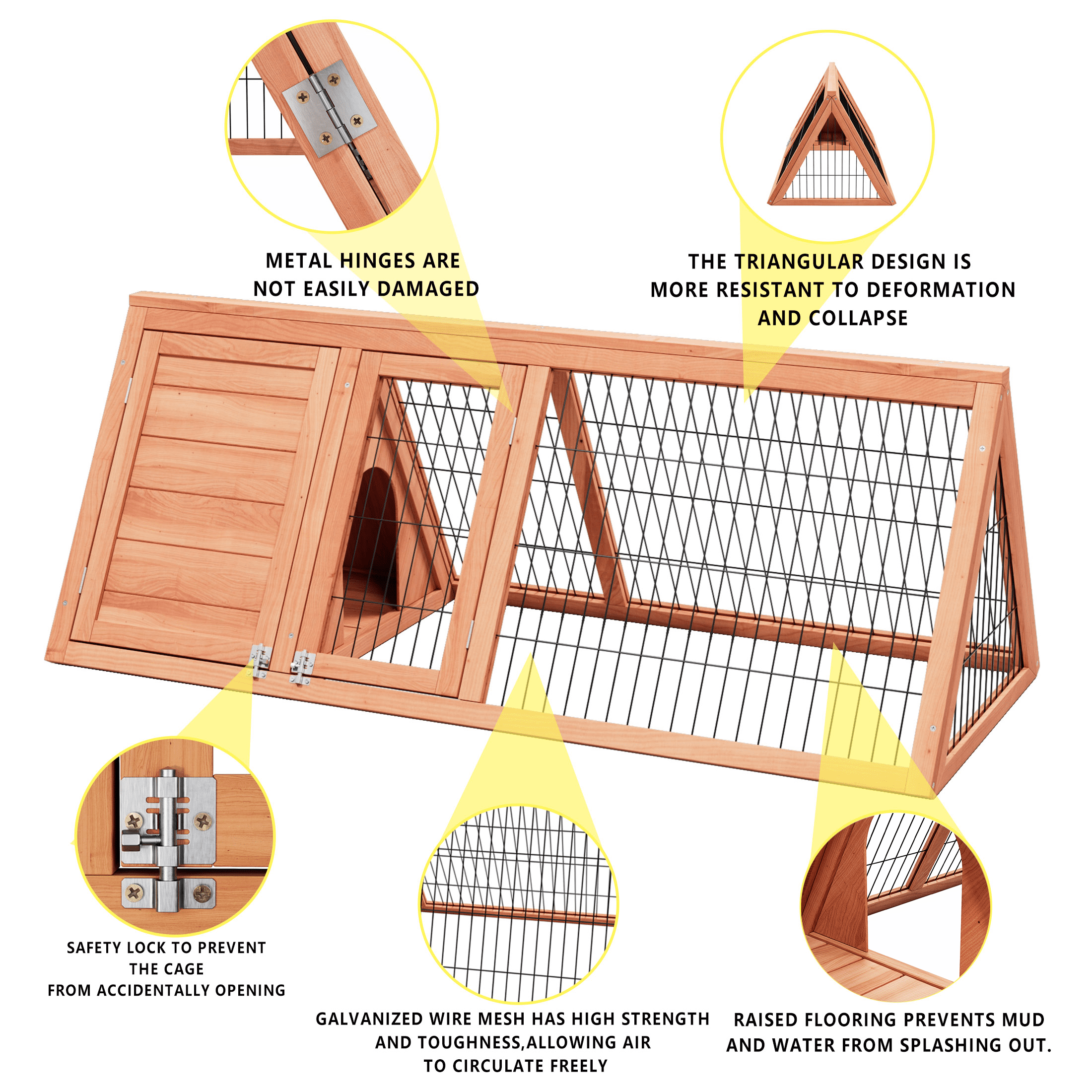 Wooden Tiny Chicken Coop,Mini Duck Hutch with Brooder Cage Wire Mesh for Indoor Outdoor Use,Brown