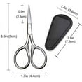 thumbnail image 4 of Precision Scissors, 3.5inch Stainless Steel Multi-Purpose Vintage Beauty Grooming Kit, Suitable For Facial Hair, Eyebrow, Eyelash, Beard, Moustache with PU Sheath, 4 of 7
