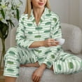 thumbnail image 5 of KLL Cute Crocodile Print Women's Long Sleeve Pajamas with Pants Sleepwear Loungewear 2 Set-Medium, 5 of 7