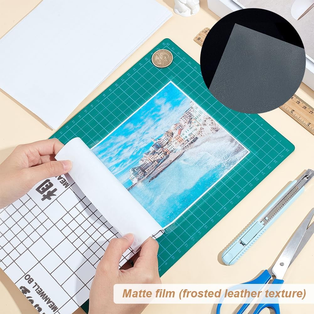 100 Sheets A5 PET Laminating Sheets Self-Adhesive Matte Cold Laminating Film 8.4x5.2 Inch Waterproof Laminate Sticker for Photo Painting Poster Cards White