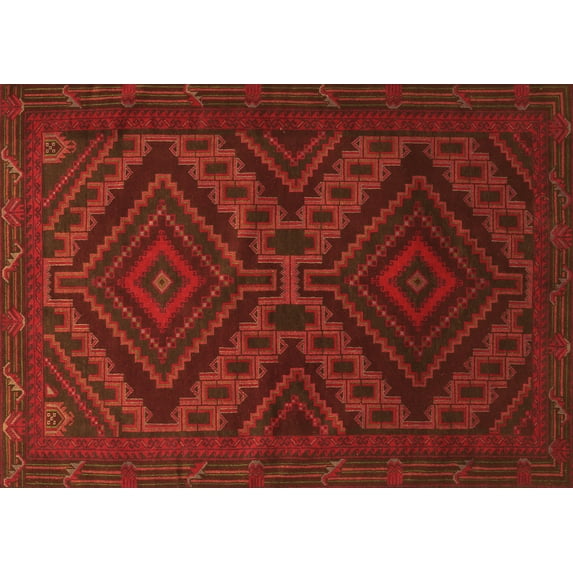 Ahgly Company Indoor Rectangle Persian Orange Traditional Area Rugs, 5' x 8'