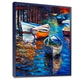 thumbnail image 3 of Designart 'Boats During Warm Sunset Resting On The Water X' Nautical & Coastal Framed Canvas Wall Art Print, 3 of 4