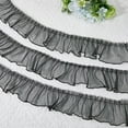 thumbnail image 4 of 5Yards Black Ruffle Lace Trim Pleated Lace Ribbon 3.15 inch Net Lace Trim Wave Edge Lace Trim Organza Ruffled Fabric Clothes Accessories, 4 of 7