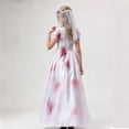 thumbnail image 4 of Women's Ghost Zombie Bride Halloween Vampire Cosplay Outfit Scary Party Stage Performance Fancy Dress Up, 4 of 5