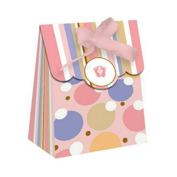 Tiny Toes Pink Baby Shower Party Favor Mini Bags 12 Pack