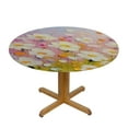 thumbnail image 3 of RUIYC Watercolor Daisy Floral Round Table cover Flower Table Cloth Dust-Proof Washable Colorful Wildflowers Table Cover for Outdoor Indoor Picnic Party Home Decor, 3 of 7