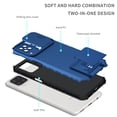 thumbnail image 5 of JTCASES for Samsung Galaxy A12 5G Case, Sliding Camera Cover & Foldable Kickstand Shockproof Corners Anti-fall Rugged Anti-slip PC TPU Heavy Duty Protective Hybitd Shell - Blue, 5 of 12