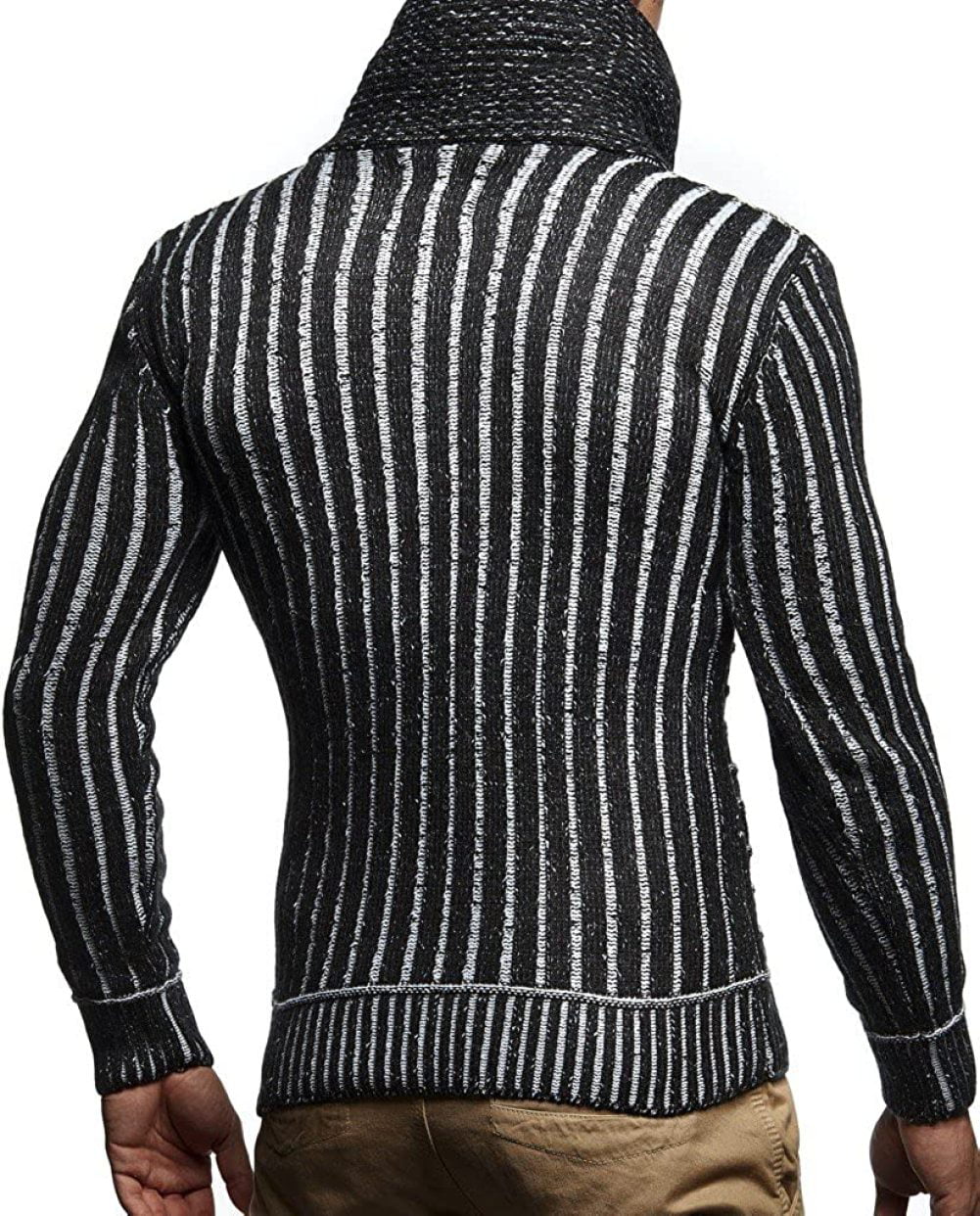 Long-sleeved with geometric pattern Winter pullover with shawl collar for Men Leif Nelson Men’s Knitted Pullover 