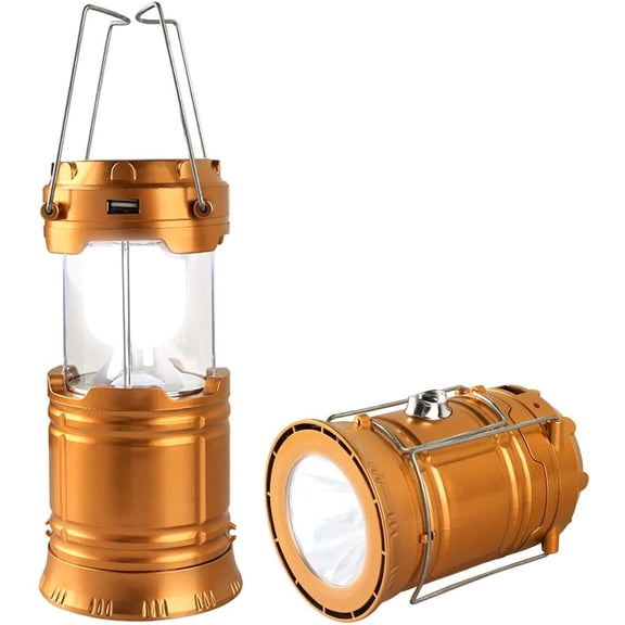 LED Camping Lantern, Solar and Rechargeable Lantern Flashlight Collapsible and Portable Light for Daily/Camp/Hiking/Night Fishing/Emergency/Hurricanes/Storm(1 Pack)