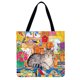 thumbnail image 4 of Bolso de compras de hombro con estampado de gato Bolso de mano grande informal (40 * 40 cm) Tmvgtek Para estrenar, 4 of 4