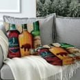 thumbnail image 2 of RKSupls Throw Pillow Covers, Whiskey Bourbon Bottles Tin Pillow Case Decoration, Linen Cushion Covers for Couch Sofa Bedroom Living Room Holiday Home Decor,18x18in, 2 of 6