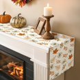 thumbnail image 6 of Pumpkins Maple Leaves Fall Table Runner,Thanksgiving Holiday Kitchen Dining Table Decoration for Fall Home Decor 13x108 Inch - Orange, 6 of 6