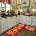 thumbnail image 5 of Gingerbread Candy Christmas Kitchen Mats Set of 2, Welcome Winter Home Xmas Decor Low-Profile Kitchen Rugs for Floor, Gingerbread Christmas Decorations for Home 17"X47"+17"X30", 5 of 6