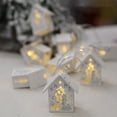 thumbnail image 2 of Bouanq Christmas Decorations Xmas Tree Ornaments Christmas Wooden LED Snowflake Lights Hollowed-out Small House Lights Supermarket Scene Decoration Five-star String Lights Christmas Gifts on Clearance, 2 of 3