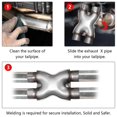 thumbnail image 4 of Floshine Stainless Steel Universal Exhaust X Pipe 3" Inlet 3" Outlet 12" Long for Smoother Exhaust,Dual 3 Inch Crossover X Pipe Exhaust Tip, 4 of 6