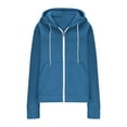 thumbnail image 5 of Hoodies for Women Zip Up Lightweight Jacket Casual Long Sleeve Jacket Coat Thumb Hole Hoodie Sweatshirt with Pockets, 5 of 7