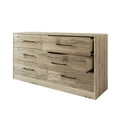 thumbnail image 2 of Castle Place Minimalist 6 Drawer Wooden Dresser, Light Oak, 2 of 7
