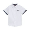 thumbnail image 2 of CYRBOKO Button Down Shirts forToddler Boys, Athletic Thin Casual Cotton Short Sleeve Shirts White Size 10-12 T, 2 of 3