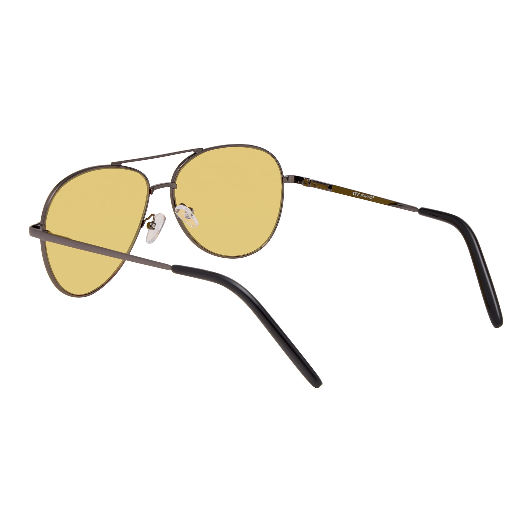 M+ Metal Unisex Driving Glasses with Yellow Lenses and UV Protection