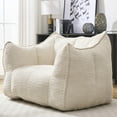 thumbnail image 5 of CKEASEAN 47"W Chenille Bean Bag Chair with Armrest, Comfy Large Bean Bag Sofa with Highly Resilient Foam Stuffed, Boneless Couch for Apartment, Living Room, No Assembly Required, 5 of 9