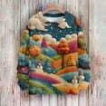 thumbnail image 6 of WTOBBY Women's Christmas Print Knit Sweater, Long Sleeve Crewneck Pullover with Cute Design, Festive Holiday Top for Fall, Soft Yarn Casual Blouse,Orange XL, 6 of 6