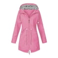 thumbnail image 2 of xiaxaixu Veste Extérieure pour Femmes, Veste à Manches Longues à Capuche Rayée Zippée Veste d'Automne, 2 of 6
