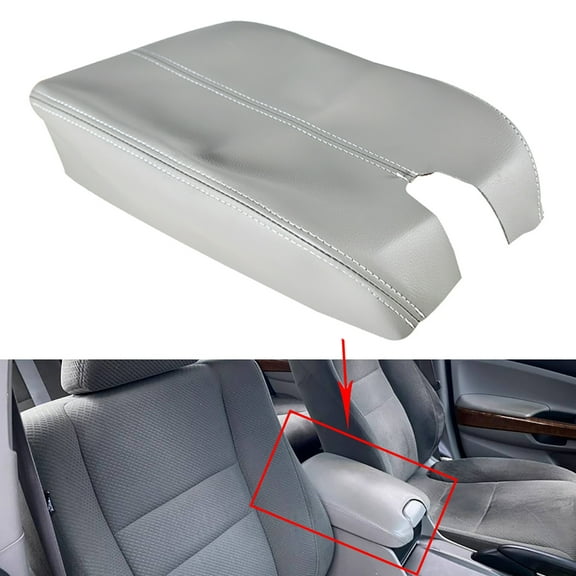 Center Console Armrest Lid Cover, Gray Leatherette, Suitable for Honda Accord 2008-2012, 08-12 Accord Center Console Armrest Cover