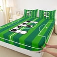 thumbnail image 4 of Erosebridal Green Football Court Print Letter E Full Size Sheets,Soccer Ball Games Bed Sheets For Kids Boys 4pcs, 4 of 6