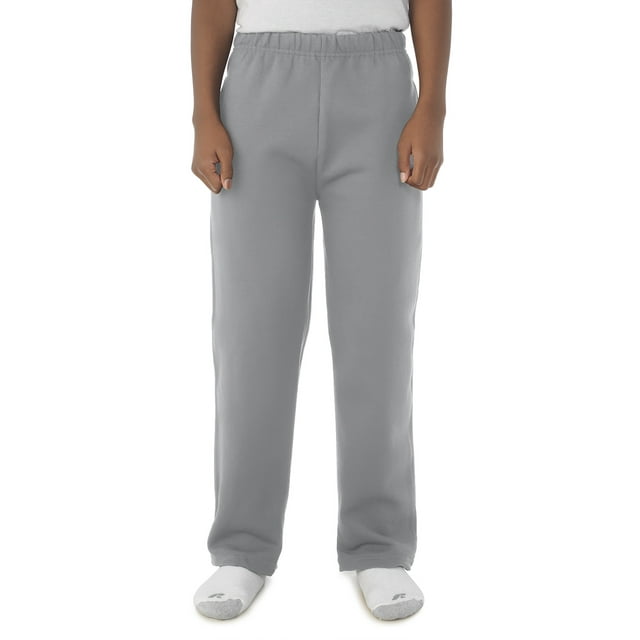 Jerzees Youth NuBlend Pocketed Open-Bottom Sweatpants, S, Oxford