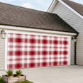 thumbnail image 4 of Red Checkered Garage Door Cover Banner 7 x 16 FT, Red White Plaid Farmhouse Garage Door Curtains Backdrop with Grommets for Indoor Outdoor Wall Party Porch Yard Decorations Background, 4 of 9