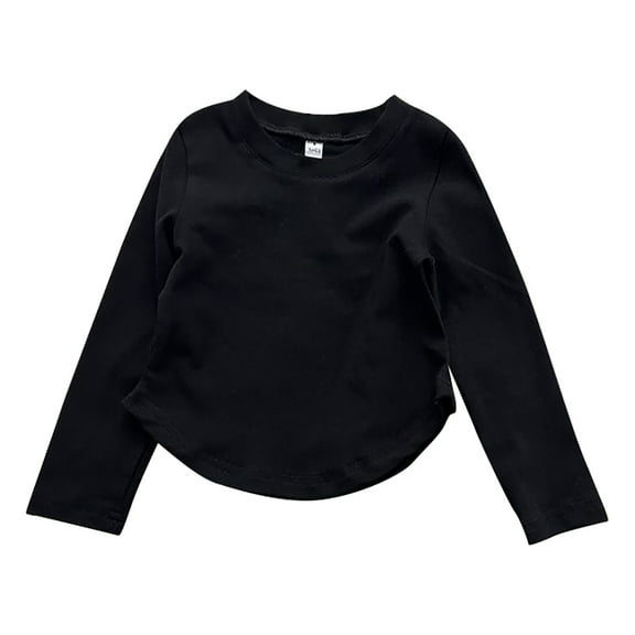 T Shirts for Boys Black Long Sleeve Shirt Boys Boys Crew Neck Tees Fall Tops Girls Tops 12-18 Months